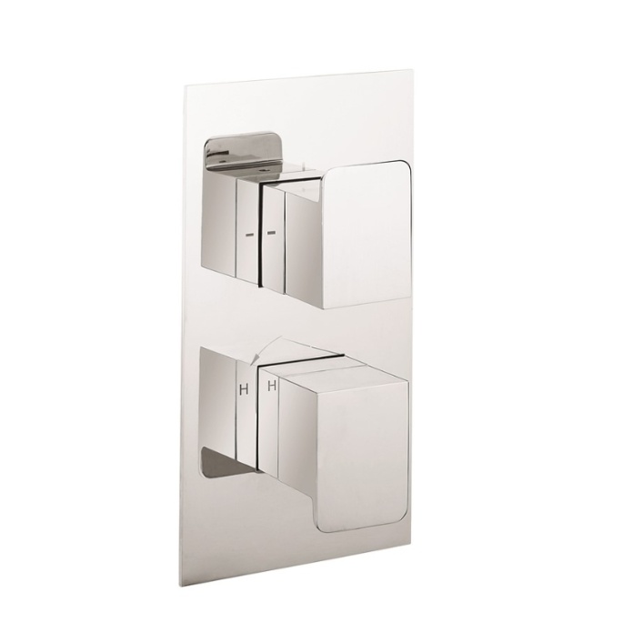 Product Cut out image of the Crosswater Zero 3 Portrait 2 Outlet 2 Handle Thermostatic Shower Valve